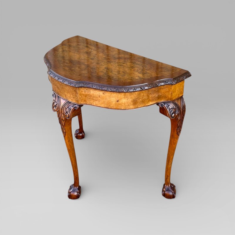20th Century Queen Anne Style Walnut Side Table by Maple & Co Wall Table - Image 2